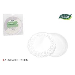 Set de 3 Bandejas Redondas con Blonda 20 cm Algon (24 Unidades) Precio: 13.98999943. SKU: B15ACQVS75