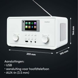 Medion MED1717434079310 Radio por Internet DAB+ Bluetooth 2 x 10 W RMS Blanco