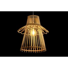 DKD Home Decor Lámpara Colgante de Techo Urban de Ratán Marrón, 40x46x40 cm. Conexión E27, 50W, 1 Bombilla