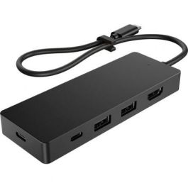 HP 86S97UT Docking Station USB-C Portátil Concentrador con HDMI 4K 60Hz, 2x USB-A 10Gbps, USB-C PD, Multi-OS, Negro
