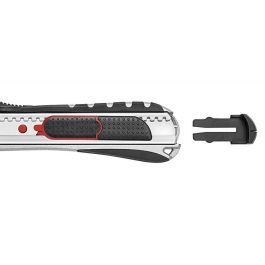 WEDO 78 7018 Cutter de Seguridad Retráctil 18 mm TÜV/GS Cuchilla Segmentada y Cierre Negro/Rojo