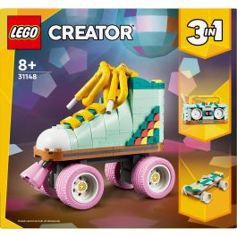 LEGO 31148 Creator Patines Retro 3en1, Set de Juguete Construible con Mini-Patineta y Boombox, Decoración Retro