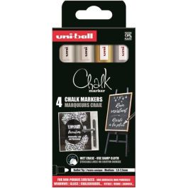 Marcador Tiza Liquida Uni-Ball Chalk Marker Pwe 5M 4P 1,8-2,5 Mm Surtido Gsw Caja De 4 (2X Blanco, Oro, Y Plata) Precio: 13.50000025. SKU: B16F5MDV55