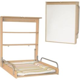 Roba ROB4005317251370 Cambiador Plegable de Pared DSCHUNGELBABY con Colchón Rayas Multicolor, 2 Estantes Integrados, Madera Natural Precio: 176.50000049. SKU: B1EZK4CRZA