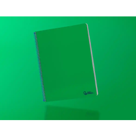 Liderpapel Cuaderno espiral Smart A4 tapa blanda 80h 75gr pauta 3,5mm con margen color verde