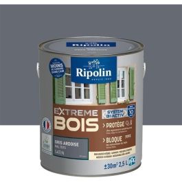 Pintura para Madera - Interior/Exterior - RIPOLIN - Ultra cubriente - Resiste la intemperie, los rayos UV y los golpes - Satinada - Gris Pizarra - Pintura para Madera - Interior/Exterior - RIPOLIN - Ultra cubriente - Resiste la intemperie, los rayos UV y los golpes - Satinada - Gris Pizarra -