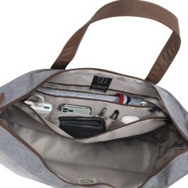 DICOTA D31978-RPET Eco Shopper Motion - Estuche de poliéster para portátil 13-14.1" (35.8 cm), gris claro, resistente al agua