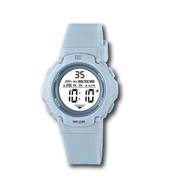G&B TIME GBody Reloj LCD Cadete Redondo Luz LED Blanco WR30 con Estuche