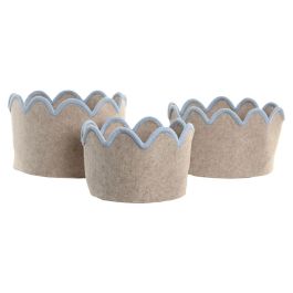 DKD Home Decor Cesta Kids, Set de 3 Unidades, Rosa y Verde, 30 x 20 x 30 cm