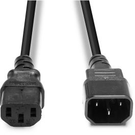 Lindy Cable de Extensión Eléctrica IEC C14 a C13, 1m, Negro, H05-VVF 3G 1.00mm², apto para -10°C a 70°C, uso profesional/doméstico