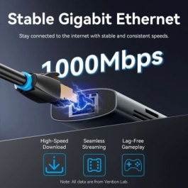 Vention Docking Station USB-C TGUHB con HDMI, RJ45, 2xUSB, 1xUSB-C PD 100W, Lector Tarjetas Gris