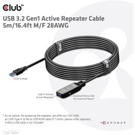 Club3D cable de extensión activo USB 3.2 A 5m - 5 Gbps macho/hembra