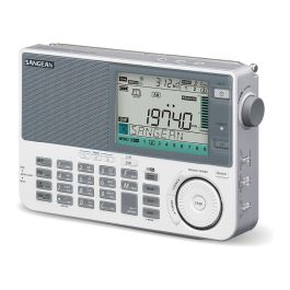 Sangean ATS-909X2 - Radio portátil digital AM/FM/LW/SO, pantalla LCD, color blanco