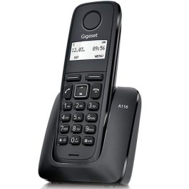 Gigaset A116 Teléfono Fijo Inalámbrico con Tecnología DECT, Alcance hasta 300m, Autonomía 12h Conversación, Negro Precio: 19.89000057. SKU: B197KJP4VX