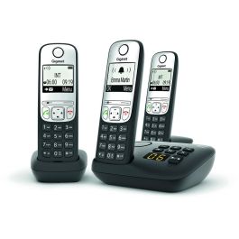 Gigaset A690A Trio Teléfono inalámbrico DECT con contestador automático y 3 terminales en color negro