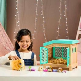 Little Live Pets Cobaya Mamá Interactiva con Casa de Lujo, +20 Sonidos y 3 Crías Bebés Sorpresa Recién Nacidas 33 cm