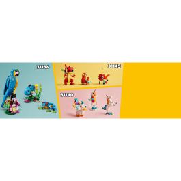 LEGO 31145 Creator Dragón Rojo Juguete de Construcción de Plástico 149 Piezas para Niños de 6+ Años