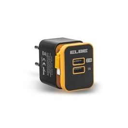 Elbe CARG-2000-N Cargador USB de Pared 2xUSB + Micro USB, Carga Rápida 2.1A y 1A, Compatible con Dispositivos Android