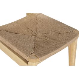 DKD Home Decor Silla Horeca de Madera de Olmo y Fibra Natural - 42x50x81 cm, Altura Asiento 45 cm