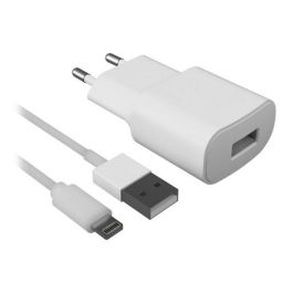 Cargador de Pared +Cable Lightning MFI Contact Apple-compatible 2.1A Blanco Precio: 16.94999944. SKU: S1903849