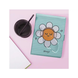 Wondee Funda para Tablet Universal Compatible hasta 10,2'' con Diseño de Margaritas y Soporte Giratorio 360°