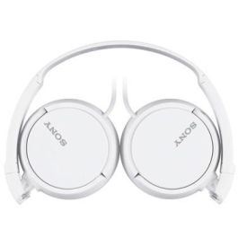 Sony MDR-ZX110W Auriculares con cable Jack 3.5mm, controladores de 30mm, diseño plegable, sonido preciso y almohadillas acolchadas, Blancos