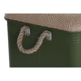 DKD Home Decor Baul Urban Set de 3, Verde Musgo y Natural, de Metal y Fibra, con Asa - Medidas: 69x37x37.5 cm DKD Home Decor Baul Urban Set de 3, Verde Musgo y Natural, de Metal y Fibra, con Asa - Medidas: 69x37x37.5 cm