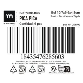 La Mediterranea Bol Aperitivo Ass. Col 10.7 cm x 9.6 cm x 5 cm "Pica-Pica" (24 Unidades)