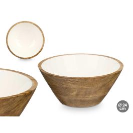 Bol de Madera Mango Blanco 24 cm - Giftdecor (6 Unidades) Precio: 63.50000019. SKU: B1H924YMDM