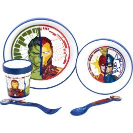 Vengadores Set Premium Bicolor Antideslizante 5 Piezas Comida Infantil Vajilla Plástico Alimentario Libre BPA CZ11304