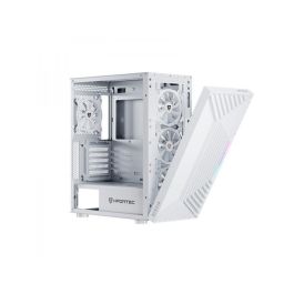 Nfortec Caja Gaming Cristal Templado Nervia White. Usb 3.0 A-Rgb. Blanco