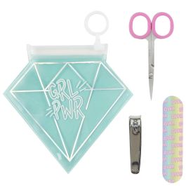 Cosmetic Club Juego de Manicura 3 Piezas con Lima, Tijeras y Cortaúñas en Bolsa Zip
