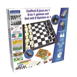 Lexibook Juego de Mesa Magnético Plegable 8 Juegos Clásicos en 1 Caja Ajedrez Damas Serpientes y Escaleras para 2-6 Jugadores