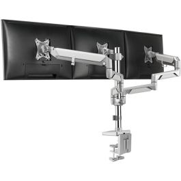 LogiLink BP0090 Soporte de Escritorio para 3 Monitores de 17-27" y hasta 7kg, Inclinación y Giro, VESA 100x100, Plata