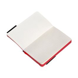 Cuaderno Con Gomilla Antartik Notes Tapa Blanda A6 Rayas Negro Y Rojo 100 Hojas 80 gr Fsc