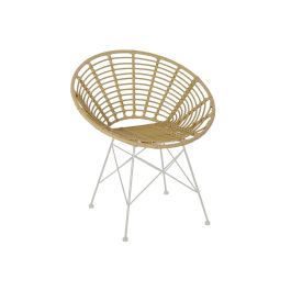 DKD Home Decor Silla de Jardín y Terraza Marrón/Blanco, 64x78x72 cm, Ratán Sintético y Metal, Juego de 2 Unidades Precio: 143.49999961. SKU: S3033370
