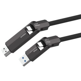 4smarts 549240 Cable USB4 HDMI ComboCord 1.5m, Carga Rápida 240W, 40 Gbit/s, 4K a 60Hz, Negro