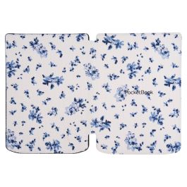 Pocketbook Funda Carcasa Shell Series Verse Plus/Pro para eReader 6 Pulgadas Diseño Patrón Flores Blanco y Azul