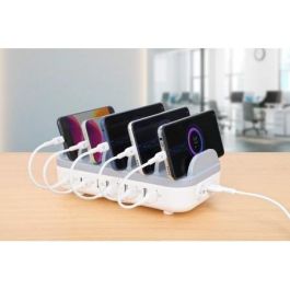 MANHATTAN Estación de Carga USB 10 Puertos 120W Blanco/Gris