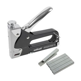 Wolfcraft Tacocraft 7 7089000 Set de Grapadora con Caja Metálica para Grapas 4-14mm Incluye 1000 Grapas 8mm