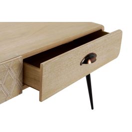 DKD Home Decor Mesa Centro Boho Scandi Natural Negro 100 x 52 x 47 cm