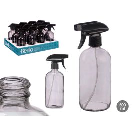 Berilo Pulverizador de Vidrio y Plástico Redondo Gris 500 ml - 9.5x21.2x7.4 cm (12 Unidades)
