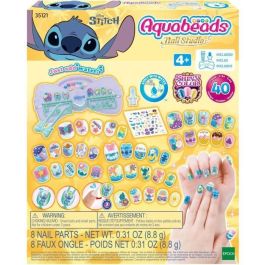 Aquabeads 35121 Kit Diseña Uñas Disney Stitch con Mesa de Trabajo, Pinzas y Aplicador de Agua Aquabeads Nail Studio