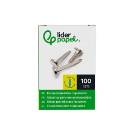 Liderpapel Encuadernadores Niquelados N.0 12 mm Caja de 100 Unidades