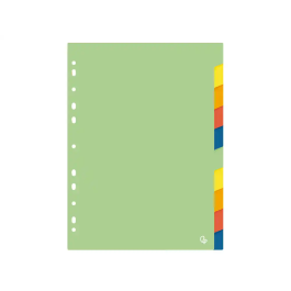 Liderpapel Juego de 10 Separadores A4 Multitaladro Polipropileno 500 Micras Resistente Organiza Documentos