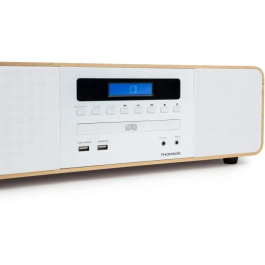 Thomson MIC201IBT Micro HiFi System Bluetooth CD MP3 USB Blanco con Cargador Inalámbrico