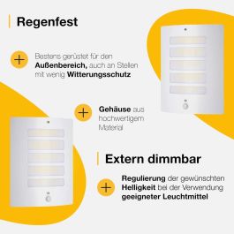 Brilliant Lámpara de Pared TODD-Outdoor con Detector H29cm Blanco Brillante