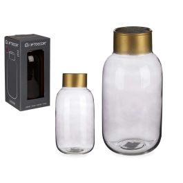 Jarrón de Cristal Liso Oro Pequeño Antracita Giftdecor 11.5x24x11.5 cm (6 Unidades) Precio: 73.50000042. SKU: S3611776