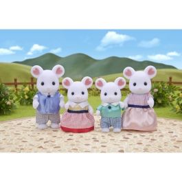 Sylvanian Families 5308 Marshmallow Mouse Family - 4 Figuras Articuladas Vestidas (Mamá, Papá, Hijo, Hija)