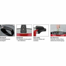 GSW Olla a Presión Baja GSW4005643811101 - 24 cm - 6 L - Aluminio Forjado - Inducción - Roja